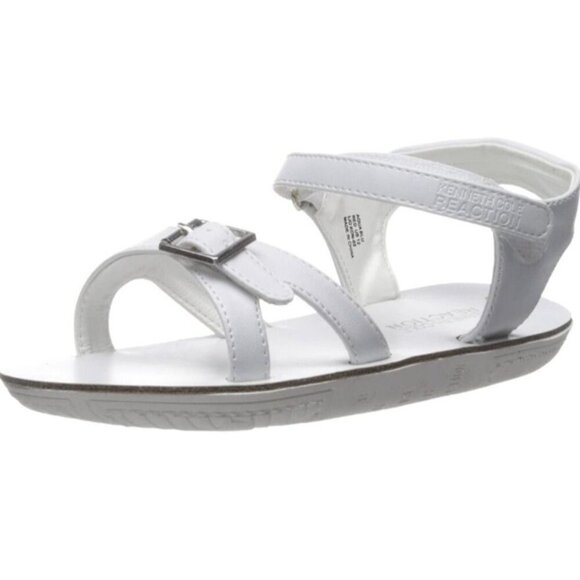 Kenneth Cole Reaction Girls Toddler Little Kid Age 4-5 Ankle Strap Sandal White - Picture 2 of 7